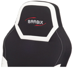 Кресло компьютерное BRABIX &quot;Alpha GM-018&quot;, ткань/экокожа, черное/белое, 532640, GM-018_532640