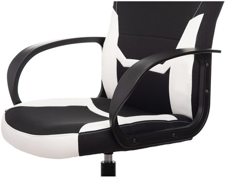 Кресло компьютерное BRABIX &quot;Alpha GM-018&quot;, ткань/экокожа, черное/белое, 532640, GM-018_532640