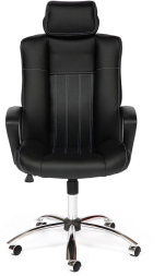 Кресло OXFORD хром кож/зам, черный/черный перфорированный, 36-6/36-6/06