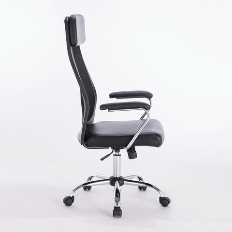 Кресло офисное BRABIX &quot;Flight EX-540&quot;, хром, экокожа, сетка, черное, 531850