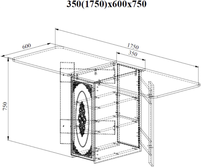 Стол раскладной СМ-5 белое дерево