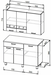 Кухонный гарнитур КГ 4 (1200)