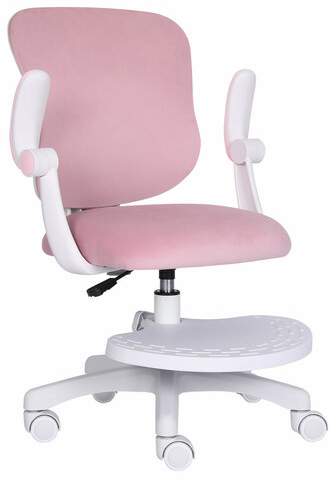 Кресло детское с подставкой для ног BRABIX &quot;Sky MG-206&quot;, велюр, розовое, 533154