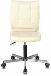 Кресло BRABIX &quot;Stream MG-314&quot;, без подлокотников, пятилучие серебристое, экокожа, бежевое, 532078