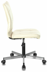 Кресло BRABIX &quot;Stream MG-314&quot;, без подлокотников, пятилучие серебристое, экокожа, бежевое, 532078