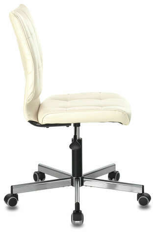 Кресло BRABIX &quot;Stream MG-314&quot;, без подлокотников, пятилучие серебристое, экокожа, бежевое, 532078