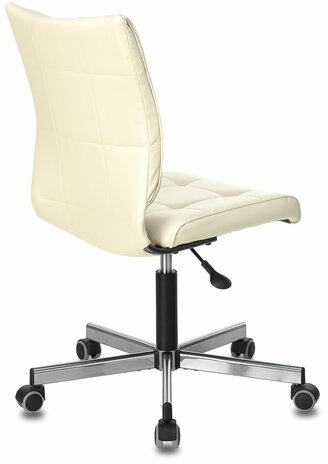 Кресло BRABIX &quot;Stream MG-314&quot;, без подлокотников, пятилучие серебристое, экокожа, бежевое, 532078