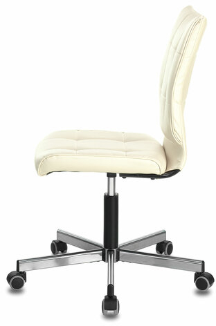 Кресло BRABIX &quot;Stream MG-314&quot;, без подлокотников, пятилучие серебристое, экокожа, бежевое, 532078