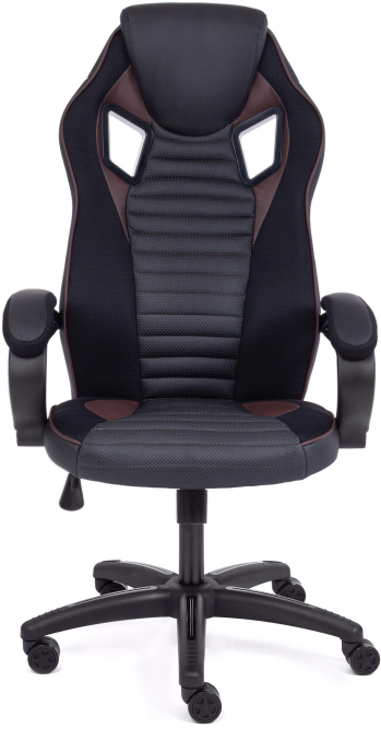 Кресло PILOT кож/зам/ткань, черный/черный перфорированный/коричневый, 36-6/36-6/06/36-36/TW-11