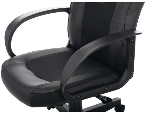 Кресло компьютерное BRABIX &quot;Game GM-017&quot;, экокожа/ткань, черное, 532641, GM-017_532641