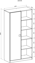 Шкаф-пенал со стеклом Анастасия АН-4К дуб роше/дуб классик синхро