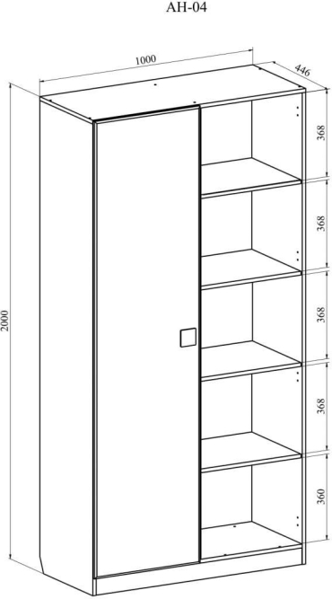 Шкаф-пенал со стеклом Анастасия АН-4К дуб роше/дуб классик синхро