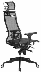 Кресло офисное МЕТТА "SAMURAI" Black Edition, сверхпрочная сетка, регулируемое, черное