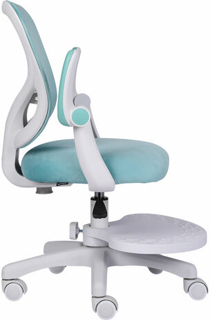 Кресло детское с подставкой для ног BRABIX &quot;Sky MG-206&quot;, велюр, голубое, 533155