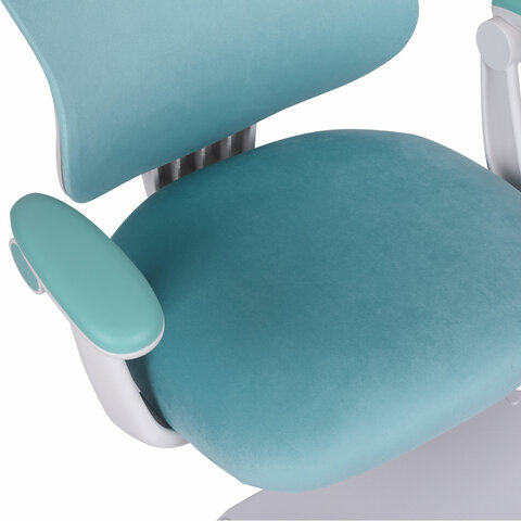 Кресло детское с подставкой для ног BRABIX &quot;Sky MG-206&quot;, велюр, голубое, 533155