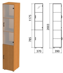 Шкаф высокий со стеклом КФ10,КФ14