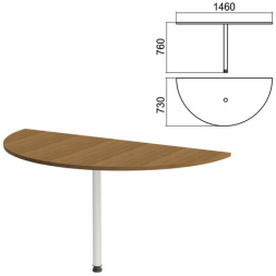 Стол приставной полукруг Арго (вариант 4) опора хром