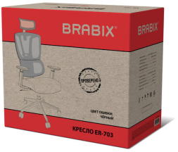 Кресло BRABIX PREMIUM "Veyron ER-703", адаптивный механизм, регулируемый подголовник, сетка/ткань, черное, 532966
