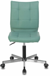 Кресло BRABIX &quot;Stream MG-314&quot;, без подлокотников, пятилучие серебристое, экокожа, серо-голубое, 532079