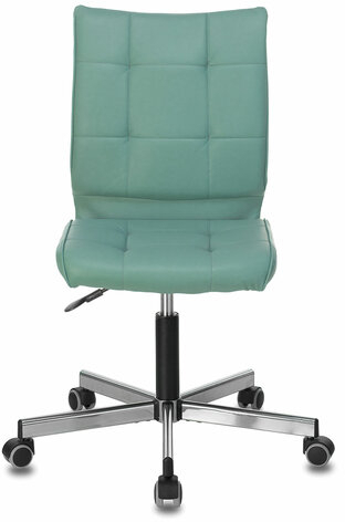 Кресло BRABIX &quot;Stream MG-314&quot;, без подлокотников, пятилучие серебристое, экокожа, серо-голубое, 532079