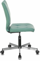 Кресло BRABIX &quot;Stream MG-314&quot;, без подлокотников, пятилучие серебристое, экокожа, серо-голубое, 532079