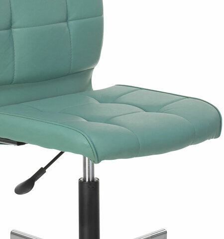 Кресло BRABIX &quot;Stream MG-314&quot;, без подлокотников, пятилучие серебристое, экокожа, серо-голубое, 532079