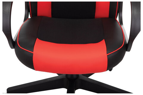 Кресло компьютерное BRABIX &quot;Game GM-017&quot;, экокожа/ткань, черное/красное, 532642, GM-017_532642