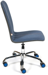 Кресло RIO экошерсть/кож/зам, синий/металлик, 1811-30/36