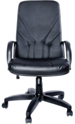 Кресло из натуральной кожи &quot;Менеджер&quot;, монолитный каркас, черное