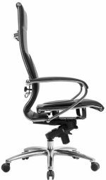 Кресло офисное МЕТТА &quot;SAMURAI&quot; Lux, рецик. кожа, регулируемое сиденье, черное