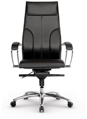 Кресло офисное МЕТТА &quot;SAMURAI&quot; Lux, рецик. кожа, регулируемое сиденье, черное