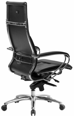 Кресло офисное МЕТТА &quot;SAMURAI&quot; Lux, рецик. кожа, регулируемое сиденье, черное