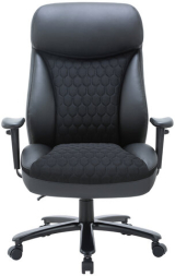 Кресло офисное CHAIRMAN CH 414, НАГРУЗКА до 180 кг, пружинный блок в сиденье, ткань/экокожа, черное, 7145955