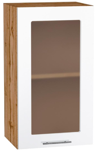 Шкаф верхний со стеклом с 1 створкой Кухня Валерия ШВС 400 (глянец)