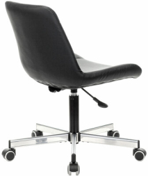 Кресло BRABIX &quot;Deco MG-316&quot;, без подлокотников, пятилучие серебристое, экокожа, черное, 532080.