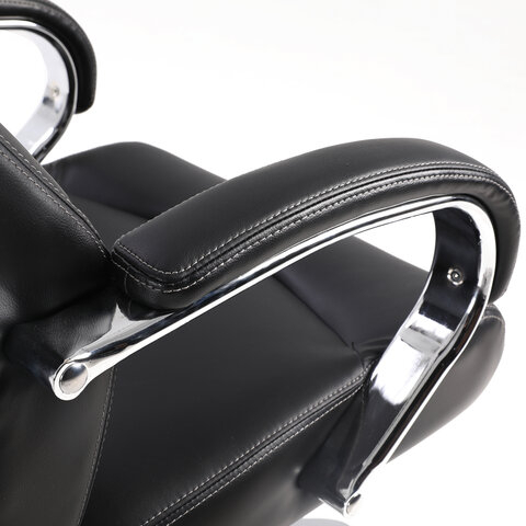 Кресло офисное BRABIX PREMIUM &quot;Total HD-006&quot;, НАГРУЗКА до 180 кг, экокожа, хром, черное, 531933