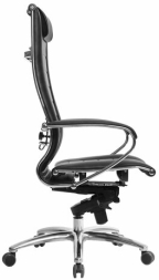 Кресло офисное МЕТТА &quot;SAMURAI&quot; Lux 2, рецик. кожа, регулируемое сиденье, черное