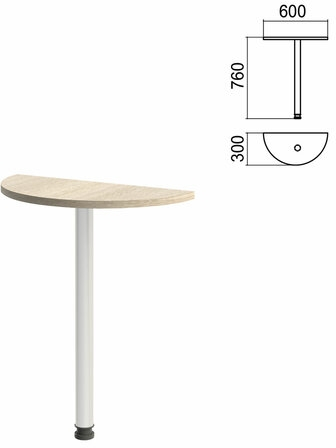 Стол приставной полукруг Арго (вариант 5) опора хром