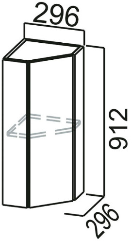 Шкаф навесной 300 (торцевой закрытый) Вельвет