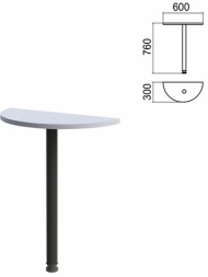 Стол приставной полукруг Арго (вариант 5) опора черная