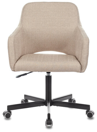 Кресло CH-380M, пятилучие металлическое, ткань, бежевое, 1430564
