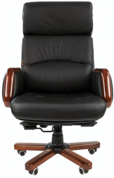 Кресло из натуральной кожи &quot;Президент&quot;, СН 417, черное, 6082581