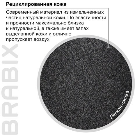 Кресло офисное BRABIX PREMIUM &quot;Favorite EX-577&quot;, пружинный блок, рециклированная кожа, черное, 531934