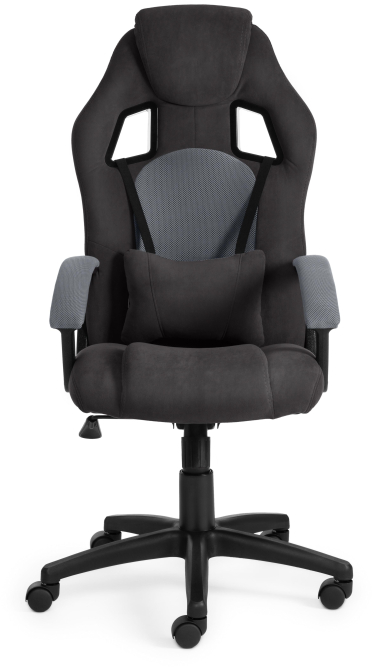 Кресло DRIVER флок/ткань, черный/серый, 35/TW-12