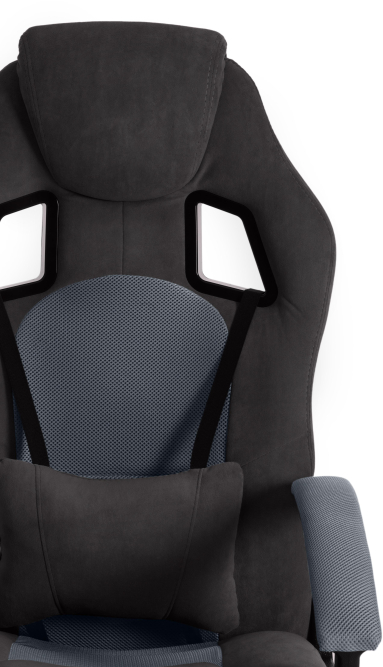 Кресло DRIVER флок/ткань, черный/серый, 35/TW-12