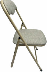 Стул складной для дома и офиса РС04, бежевый перламутровый каркас, рогожка бежевая