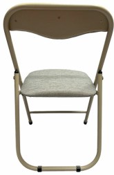 Стул складной для дома и офиса РС04, бежевый перламутровый каркас, рогожка бежевая