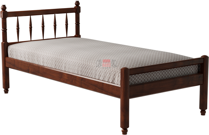 Кровать -10  одинарная с фигурными спинками из массива